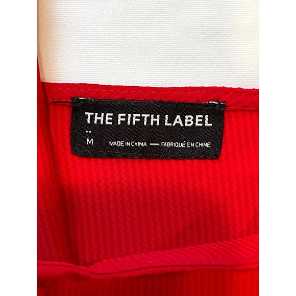 The Fifth Label Women's Casual Shift Dress Back Keyhole Short Sleeves Red SZ M - Picture 6 of 8